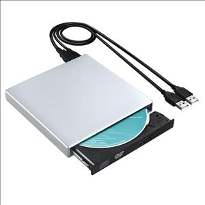 VicTsing USB External DVD-R Combo CD-RW Drive Burner Writer for Notebook PC Desktop Computer Silver cover art